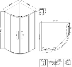 Niagara Душевой уголок Nova 100x100 NG-6827-34BLACK – фотография-10